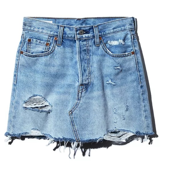 Levi's Dresses & Skirts - Levi's Deconstructed Denim Skirt Size 24